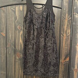 Astr Black Sequin Mini Dress